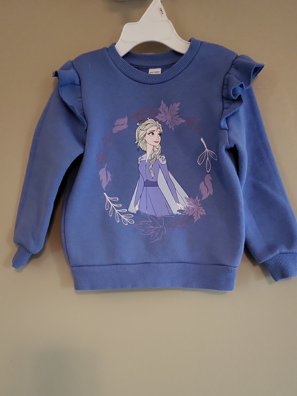 Disney Frozen blue sweatshirt with shoulder ruffle